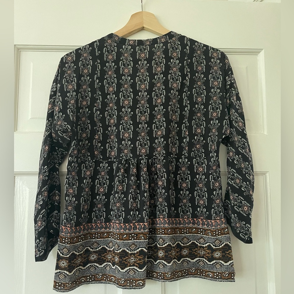 Madewell Black Patterned Blouse - image 3